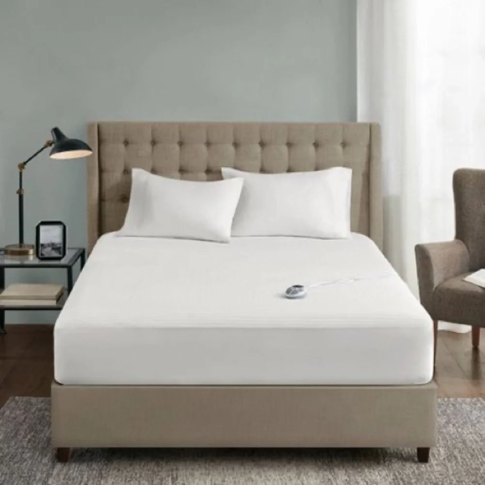 Serta Waterproof Electric Heated Mattress Pad, Twin XL, White